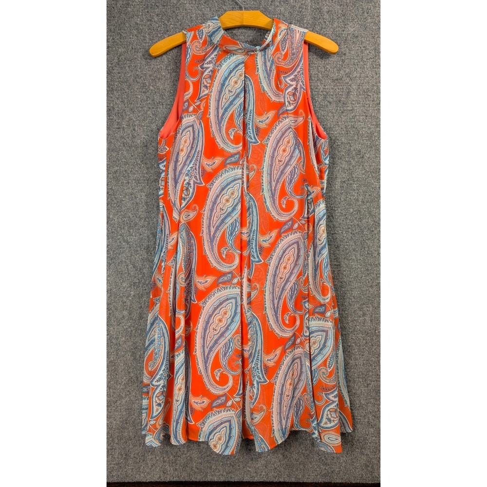 Signature by Robbie Bee Coral Paisley Halter Neck Dress Sleeveless Cocktail Boho